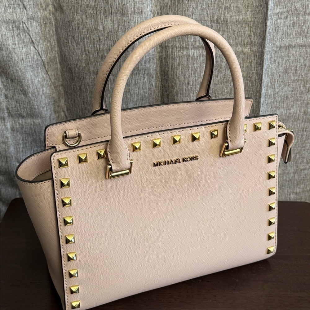 Michael Kors Blush Pink Studded Satchel